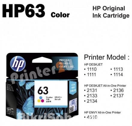 New HP 63 Tri-color Original Ink Cartridge